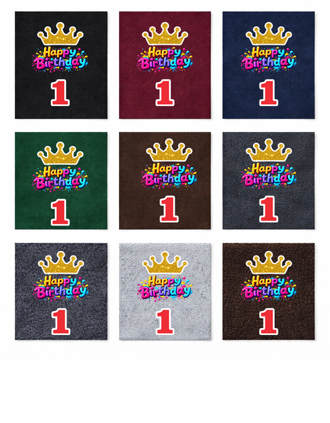 Pre-Cut Glitter Crown Heat Transfer – Ready to Press HTV Crown for Birthday Shirts