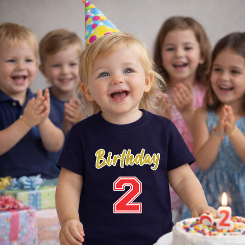 Pre-Cut Birthday Script Iron-On | Glitter Heat Transfer Words for Birthday Shirts