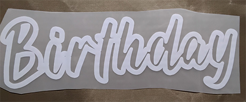 Pre-Cut Birthday Script Iron-On | Glitter Heat Transfer Words for Birthday Shirts