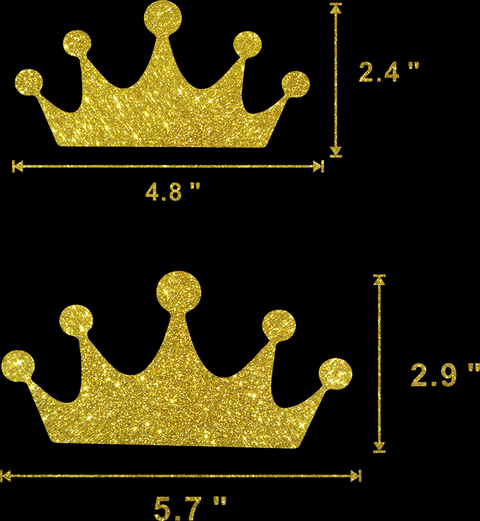 Pre-Cut Glitter Crown Heat Transfer – Ready to Press HTV Crown for Birthday Shirts
