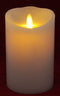 Softflame Flameless Flickering Moving Flame Pillar LED Candle, Battery Operated, Real Wax, Ivory, Remote Control with Timer, (3.5 x 5 inch)