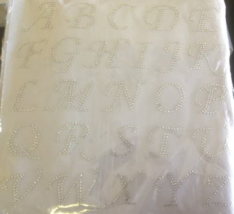 hot fix rhinestone motif,RHINESTONE IRON HEAT TRANSFER CAPITAL ALPHABET LETTERS and Numbers (LETTER STYLE 2)