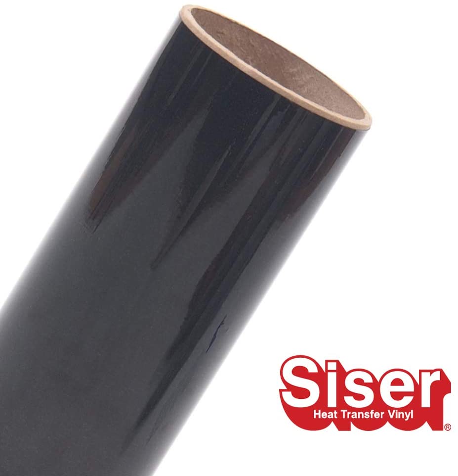 Black Siser Glitter Heat Transfer Vinyl (HTV) (Bulk Rolls)