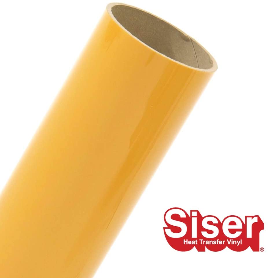 Yellow HTV Heat Transfer Vinyl Roll- 12 x 12FT Yellow HTV Vinyl for Shirts  - Easy to Cut & Weed Yellow Iron on Vinyl for Clothes(Yellow)