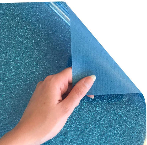 Siser Glitter Heat Transfer Vinyl Iron On HTV Precut Sheets (Aqua)