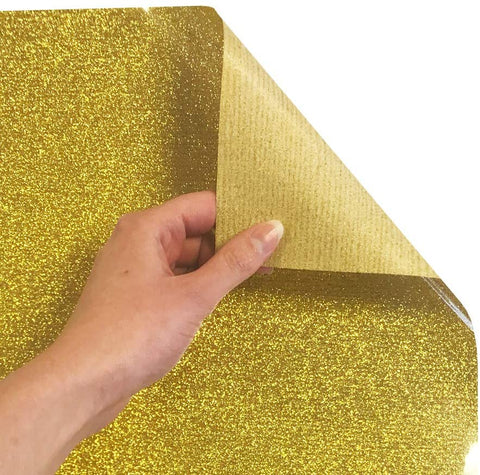 Siser Glitter Heat Transfer Vinyl Iron On HTV Precut Sheets (Gold)