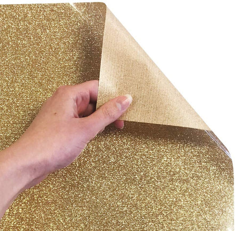 Siser Glitter Heat Transfer Vinyl Iron On HTV Precut Sheets (Old Gold)
