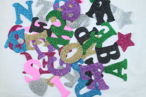 » 1.75" Tall Glitter Letters,Iron On Heat Transfer Vinyl for Custom Name,Birthday Girl Shirt,Boy Shirt,Birthday tees, Love MOM, DAD, Lets Party,Decoration (100% off)