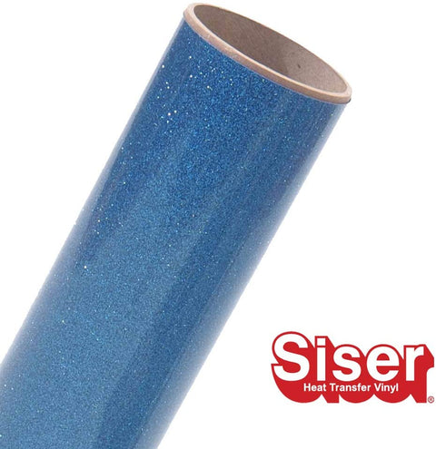 12" ROLL - Siser Glitter HTV Iron on Heat Transfer Vinyl (Blue)