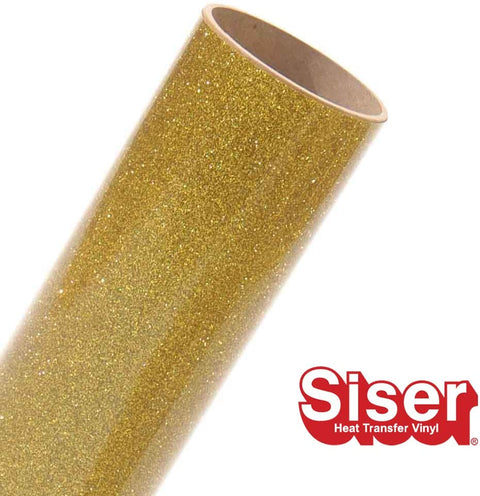 20" ROLL - Siser Glitter HTV Iron on Heat Transfer Vinyl (Gold)