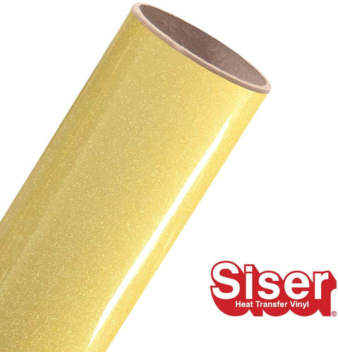 12" ROLL - Siser Glitter HTV Iron on Heat Transfer Vinyl (Lemon Sugar)