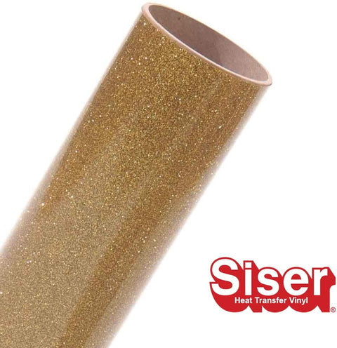12" ROLL - Siser Glitter HTV Iron on Heat Transfer Vinyl (Old Gold)