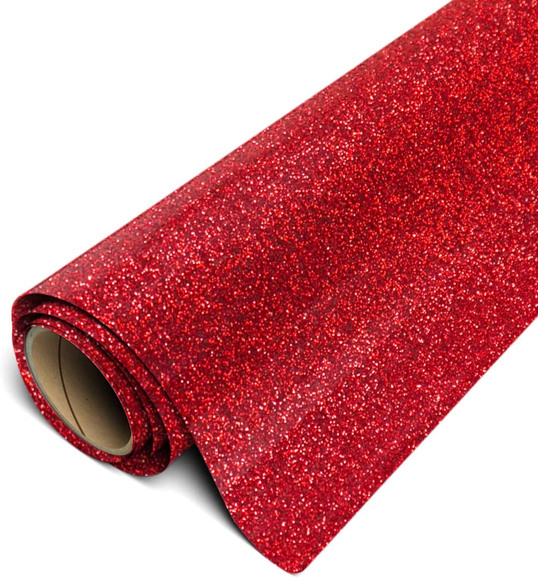 Red Siser Glitter Heat Transfer Vinyl (HTV) (Bulk Rolls)