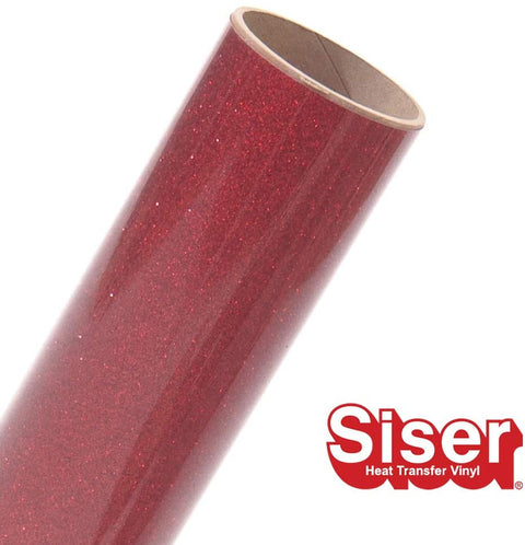 12" ROLL - Siser Glitter HTV Iron on Heat Transfer Vinyl (Red)